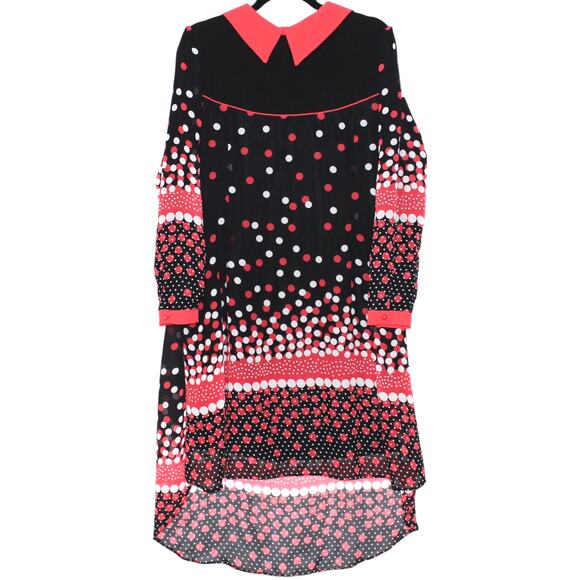 Benvoli Black Pink White Polka Tunic Dress Large - Picture 1 of 3